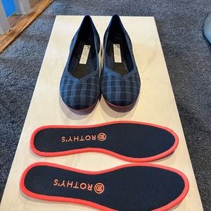 Rothy’s Indigo Gingham Flats 9